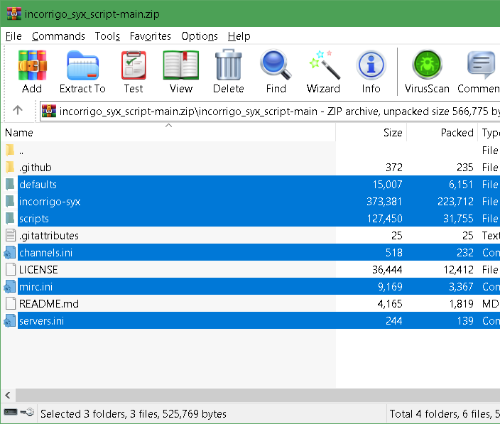 A screenshot of the files you need to drag in WinRAR