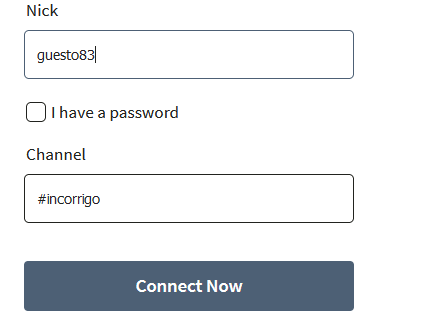 Enter a Nickname and Channel name then click connect