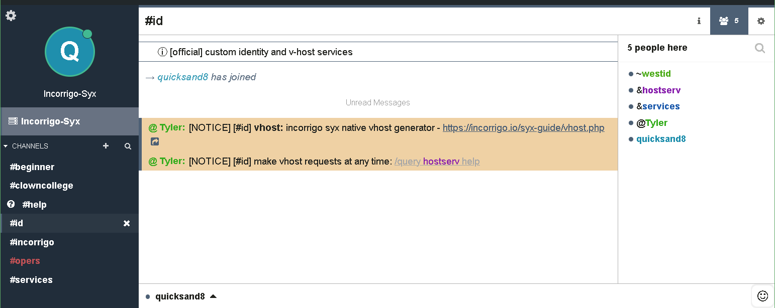 A screenshot of the web kiwi client but representing the list on the _left_ this time ...